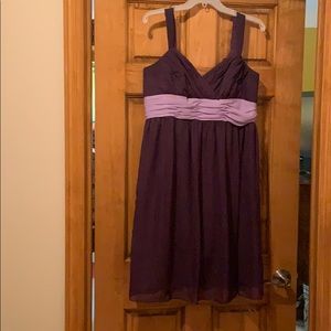 Purple lavender v neck dress